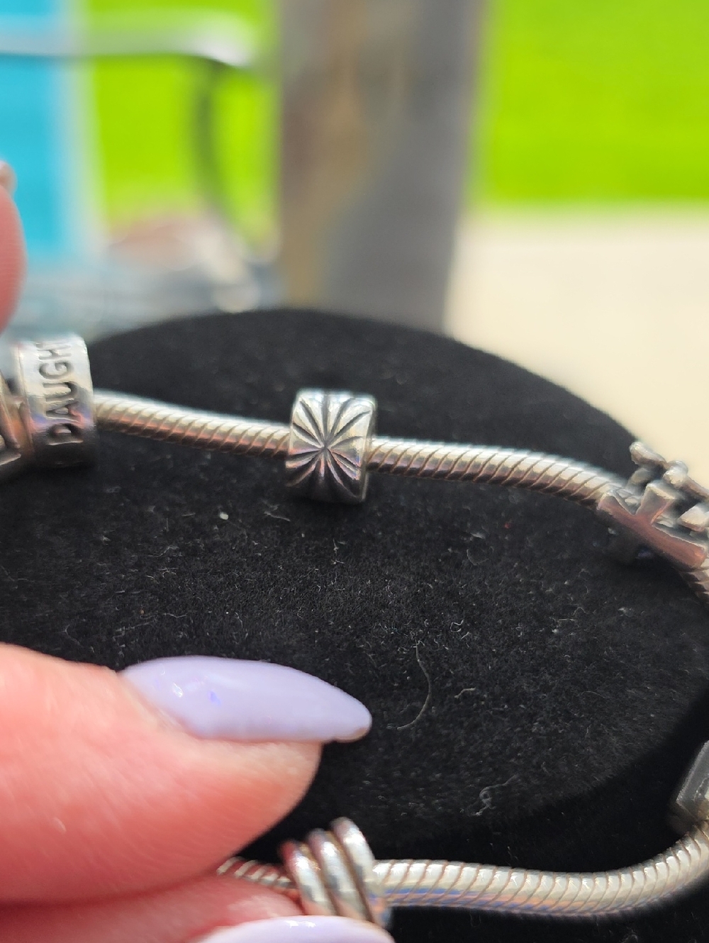 Silver Floral Spacer Bead Charm